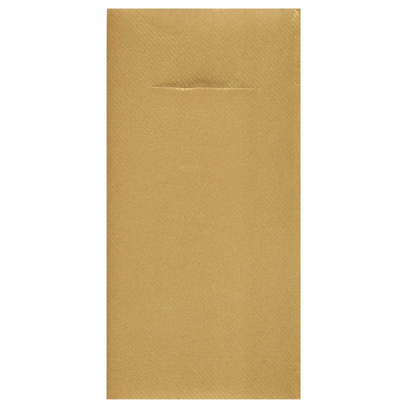 12 golden cutlery napkins 40cm