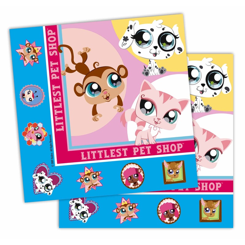 16 Littlest Pet Shop animal love napkins 33cm