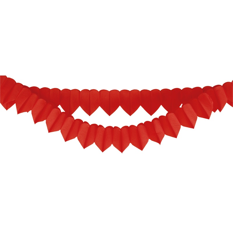 2 red Valentine's Day heart garlands 2m