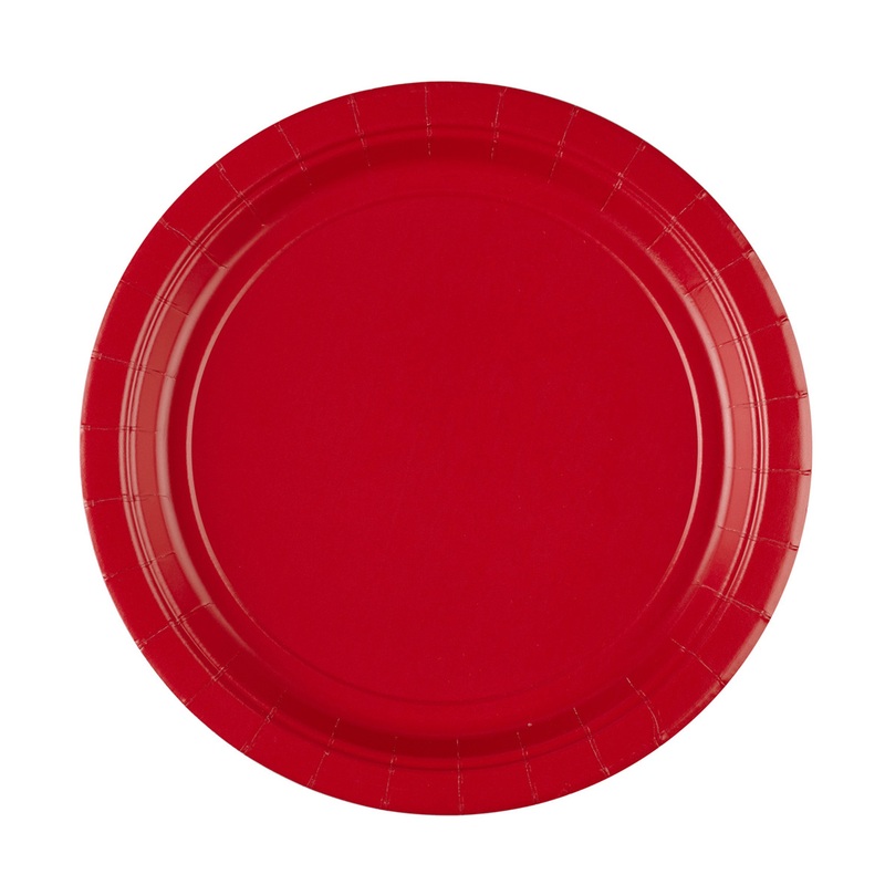 20 paper plates apple red 22.8cm