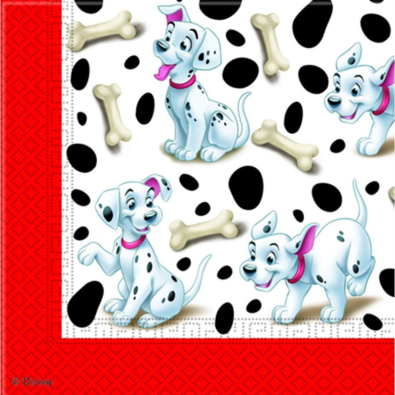 20 sweet 101 dalmatian napkins 33cm