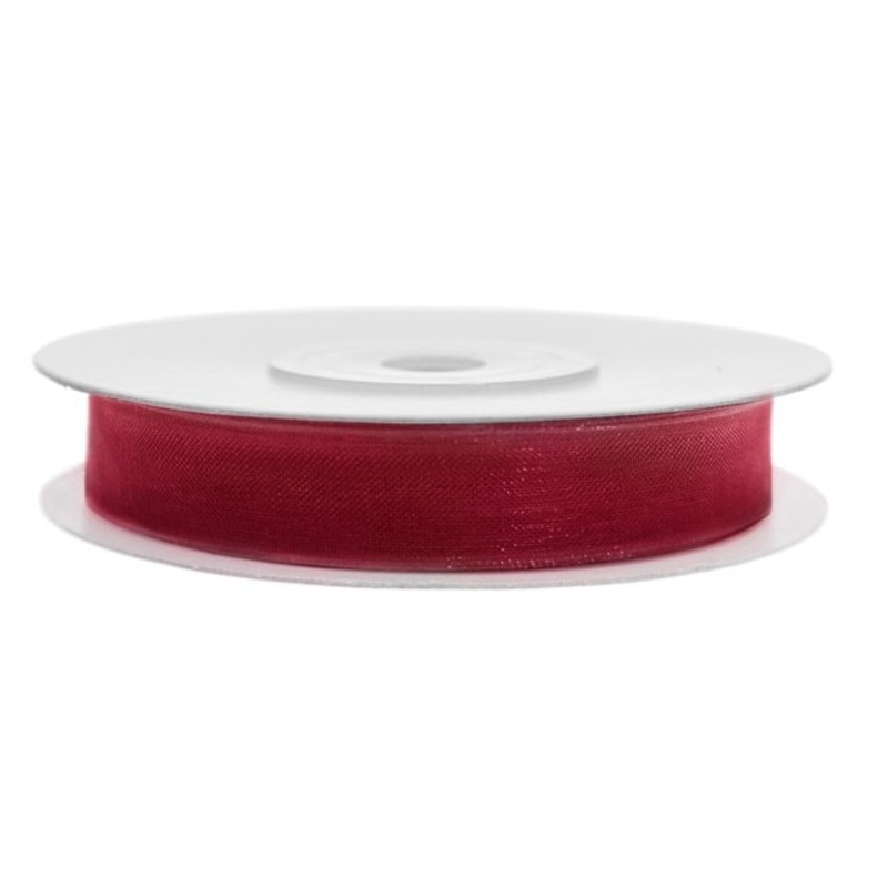 25m gift ribbon red chiffon look