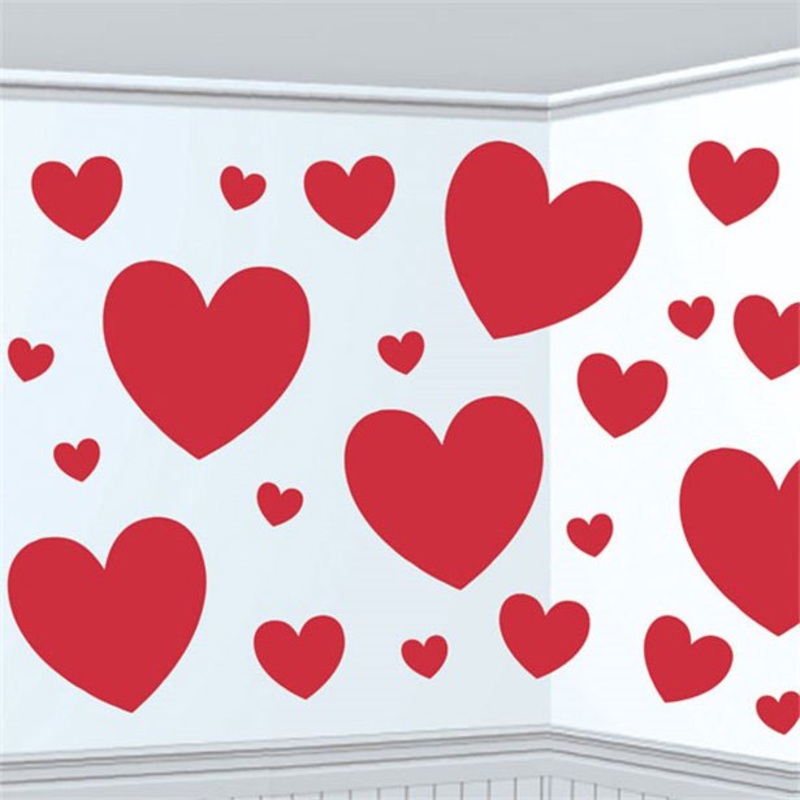 30 wall decoration hearts 12cm-30cm