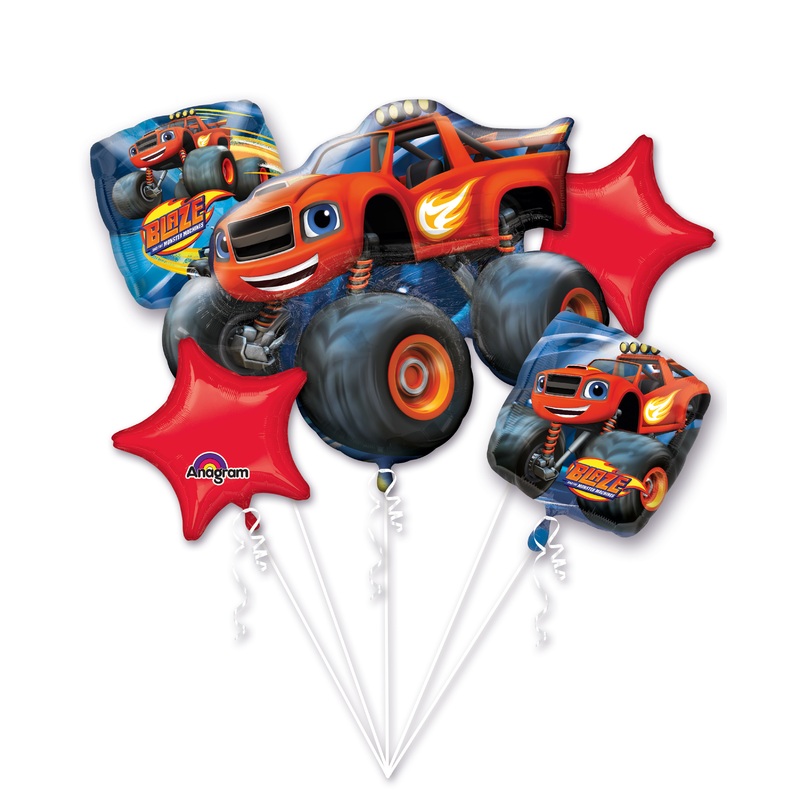 5 foil balloons in blaze design