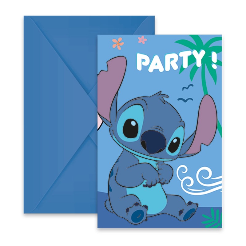 6 Stitch & Angel FSC invitation cards with envelopes