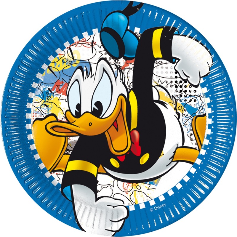 8 Donald Duck party madness paper plates 23cm