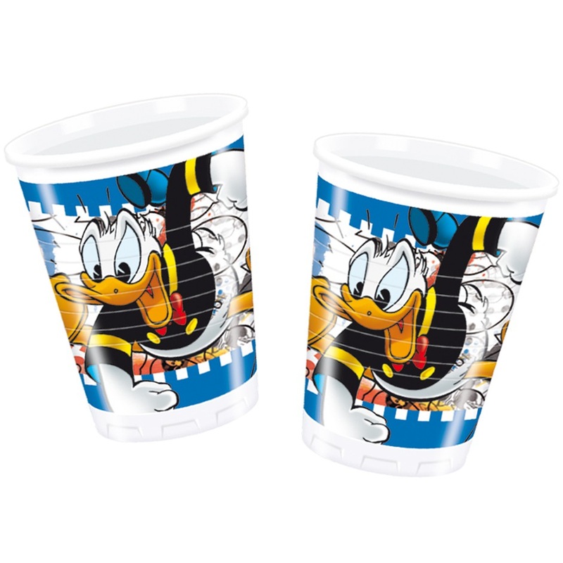 8 Donald Duck party madness plastic cups 200ml