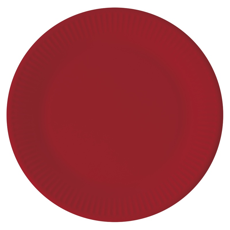 8 eco paper plates Paganini red 23cm