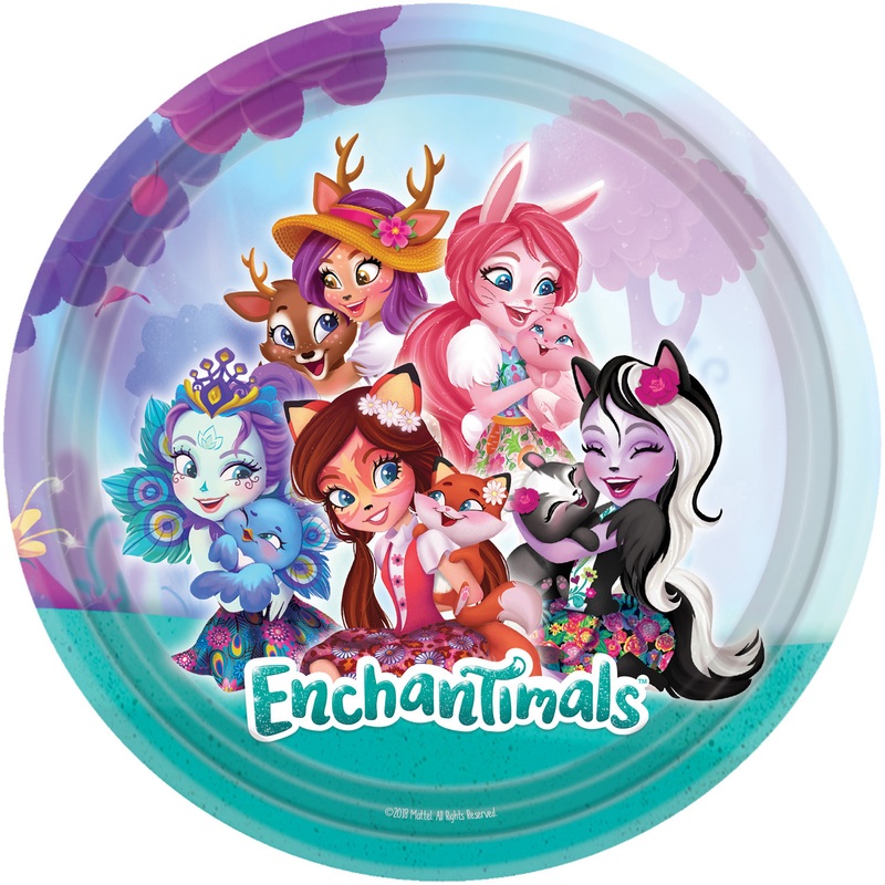 8 Enchantimals Love of Animals paper plates 23cm