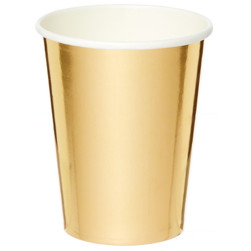 8 golden metallic cups Geneva 250ml