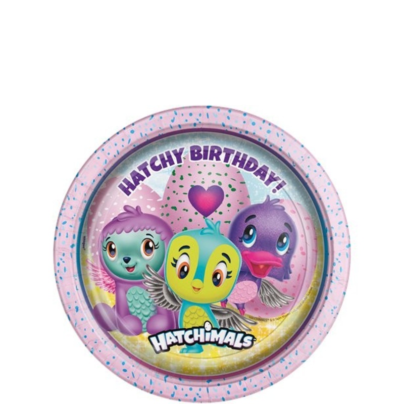 8 Hatchimals paper plates 18cm
