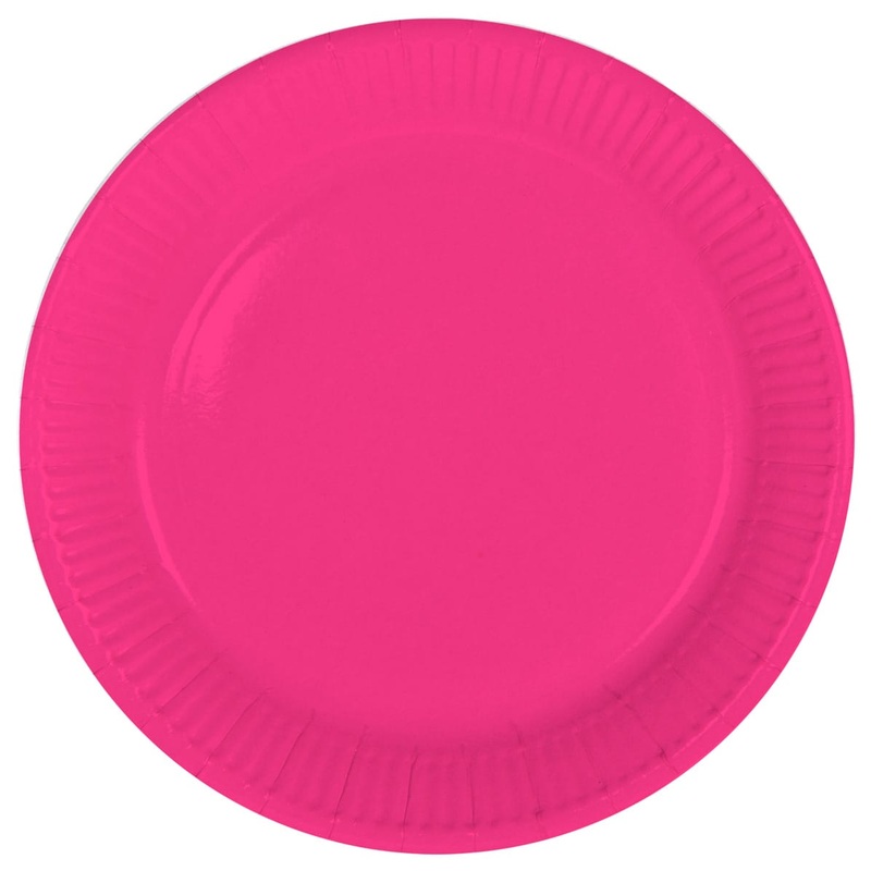8 paper plates Cleo pink 23cm