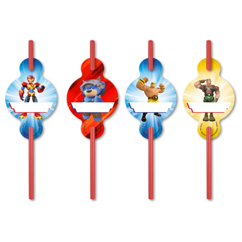 8 Power Player paper straws 19.5cm