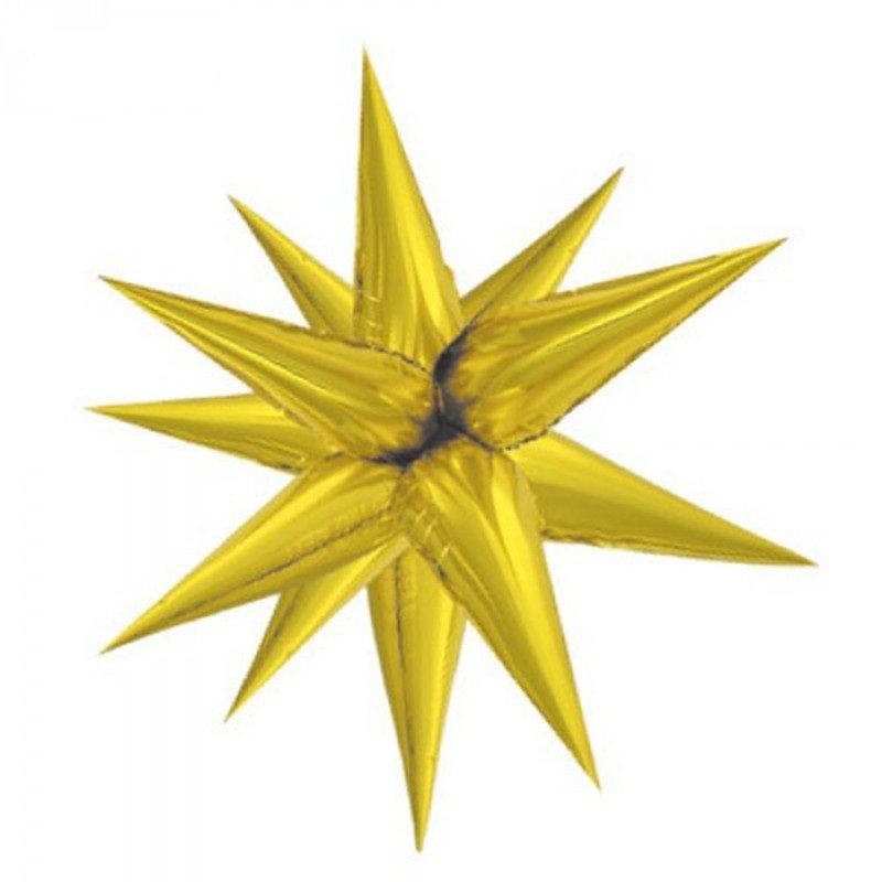 Foil balloon Happy Sparkling 3D Star gold