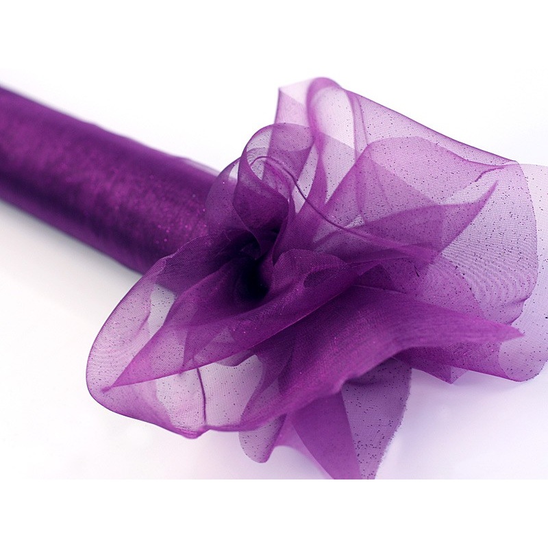 Organza fabric Daphne violet 9m x 16cm