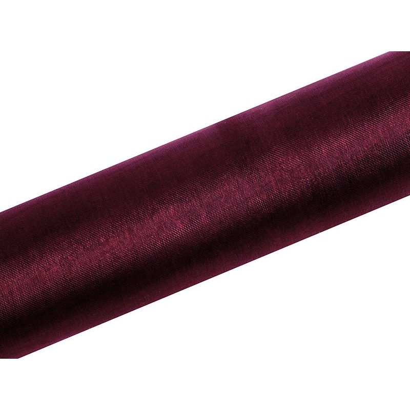 Organza fabric Julie burgundy red 9m x 16cm