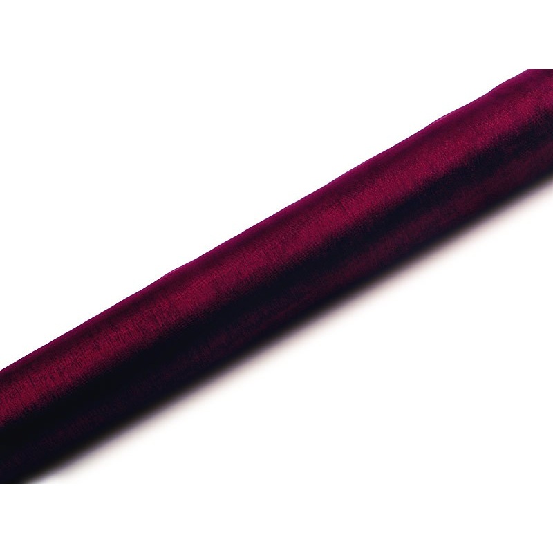 Organza fabric Julie burgundy red 9m x 36cm