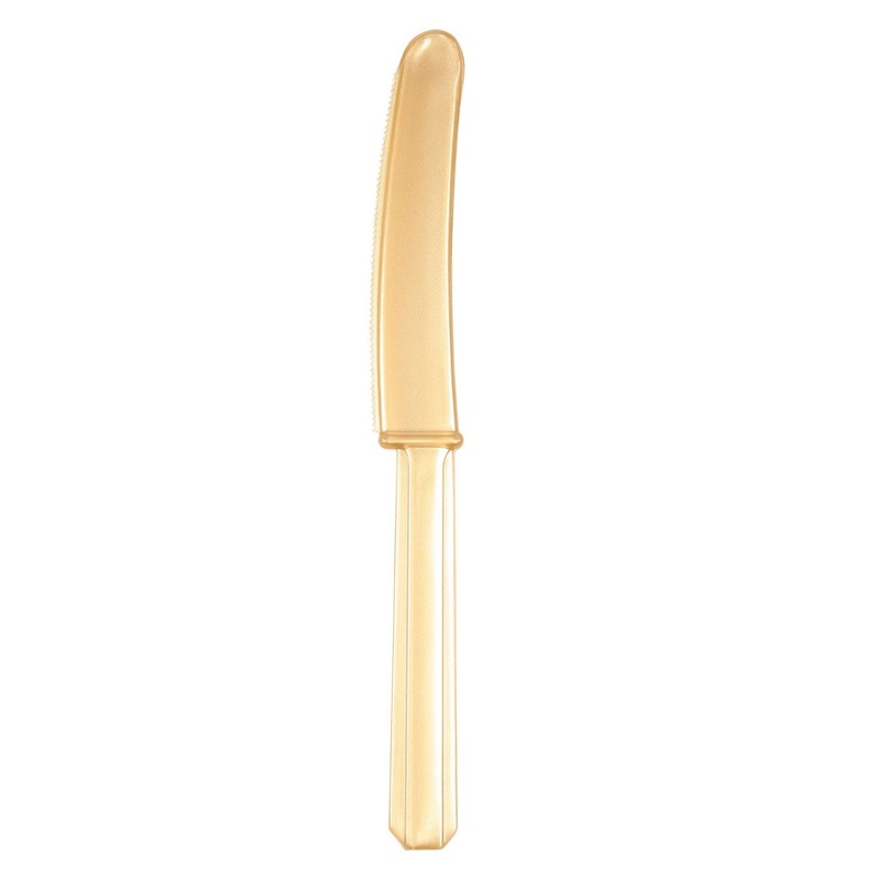 10 golden plastic knives 17.1cm