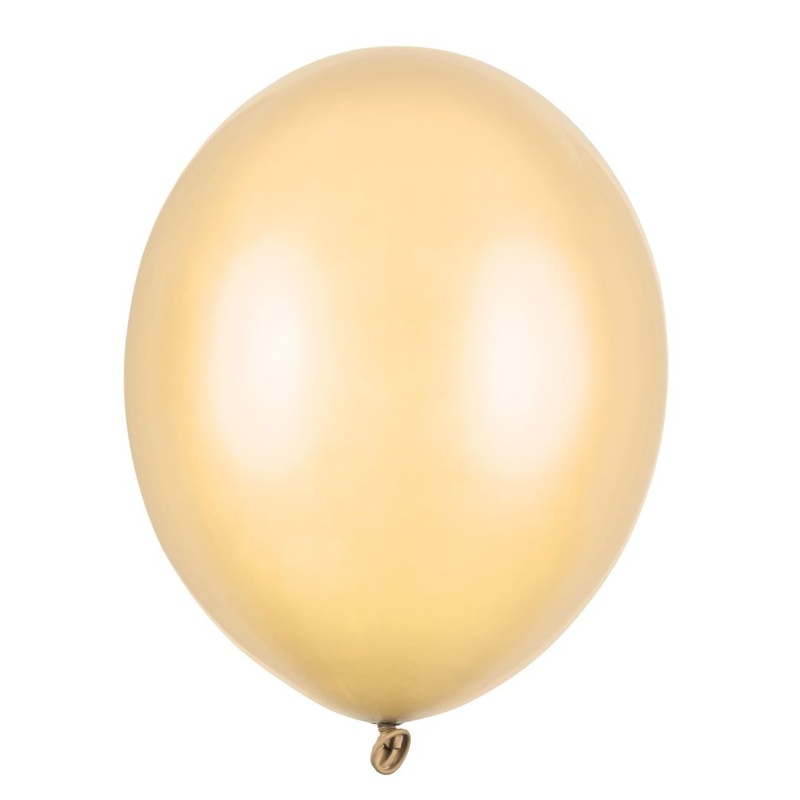 10 party star metallic balloons apricot 27cm
