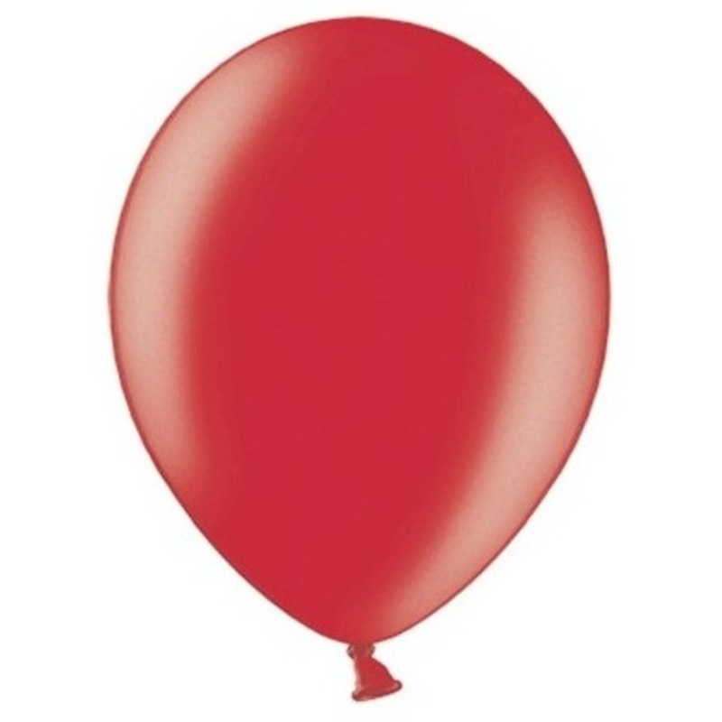 100 Celebration metallic balloons red 25cm