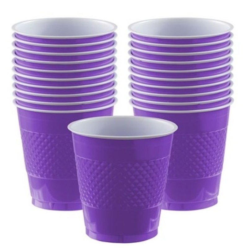 20 lavender plastic cups Basel 266ml