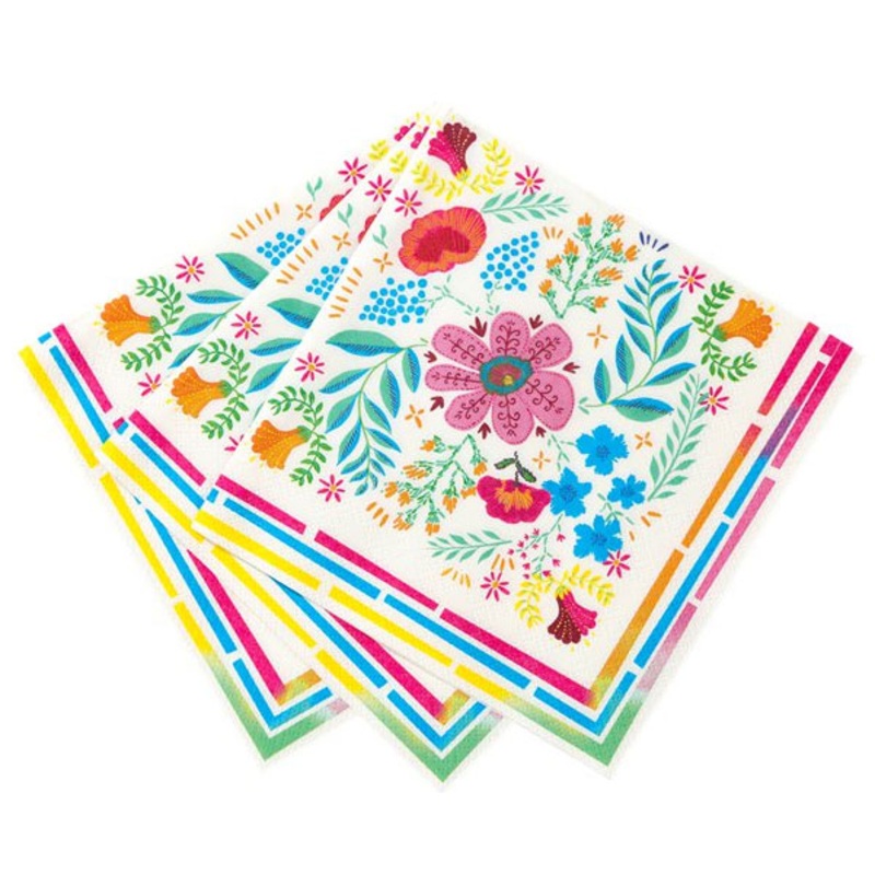20 Mexican Boho Party napkins 33cm