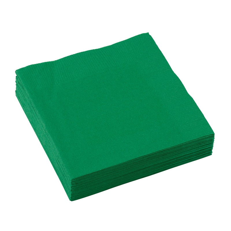 20 Party Buffet Paper Napkins Green