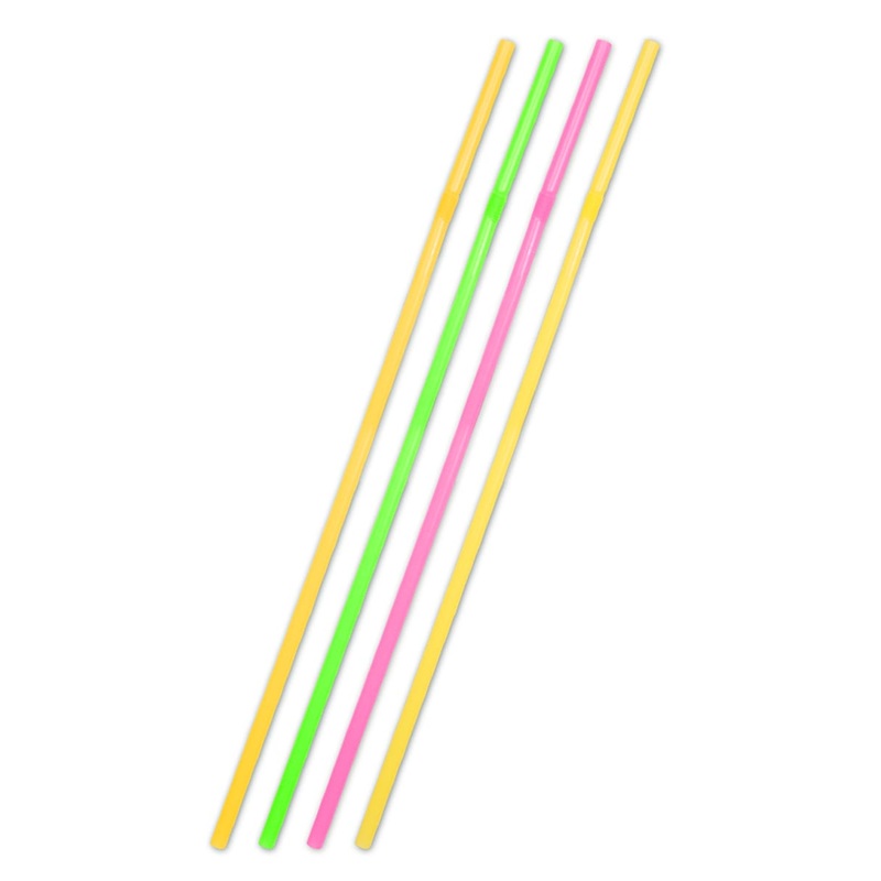 25 jumbo straws neon colored 44cm
