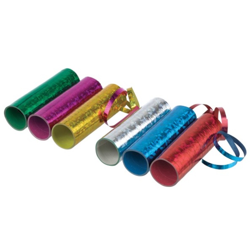 3 colorful glitter foil streamers