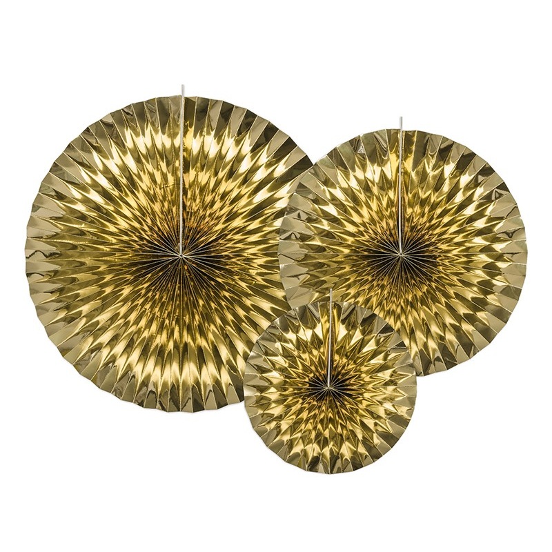 3 metallic rosettes Marielle gold