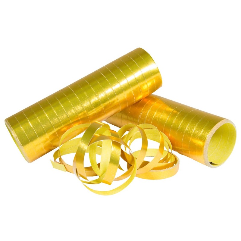 3 Party Streamer Rolls Gold Metallic