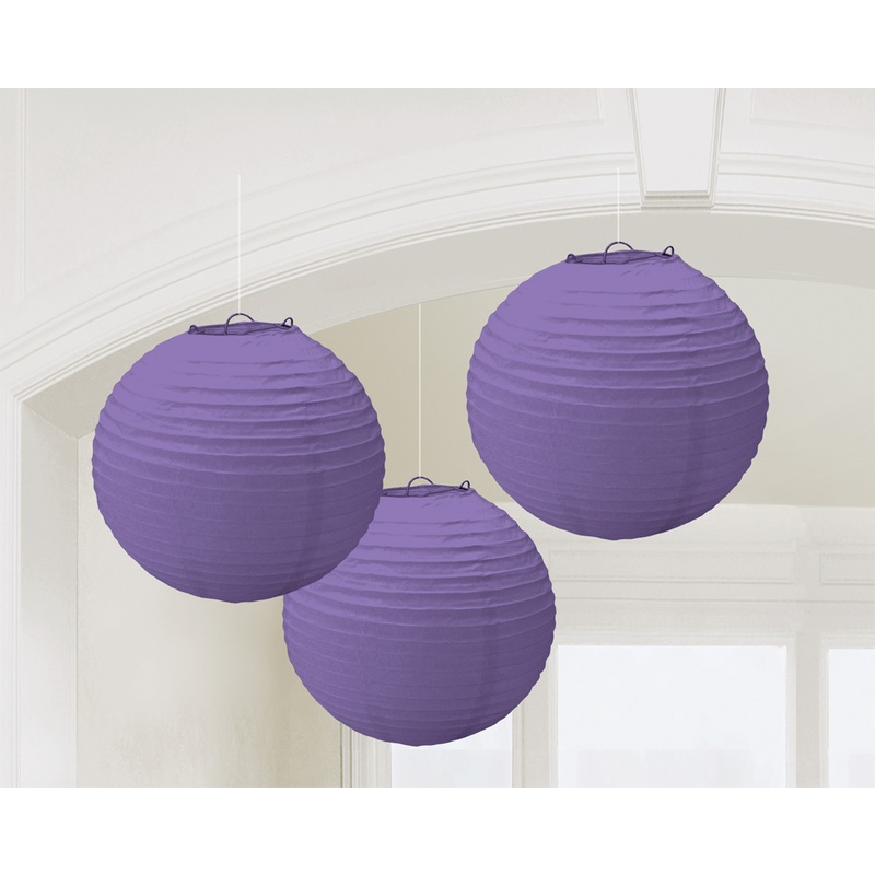 3 Summer Tale lanterns purple 20cm