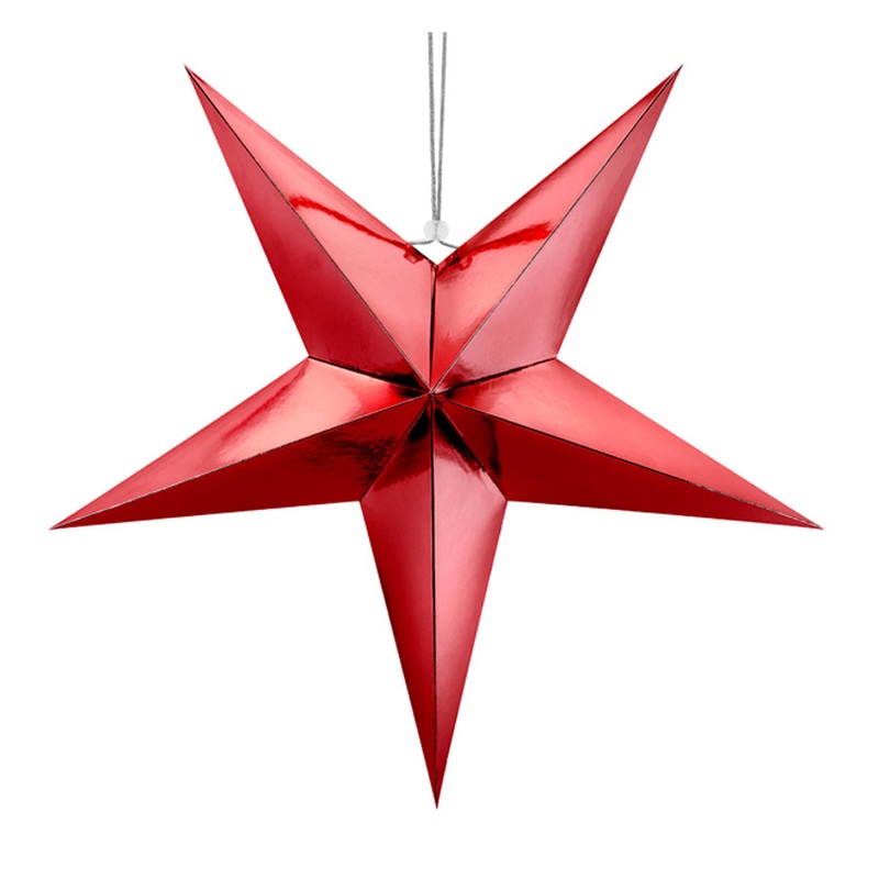 3D Christmas star red 70cm
