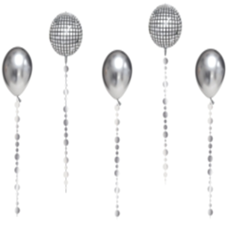 5 latex balloons - sparkling disco ball
