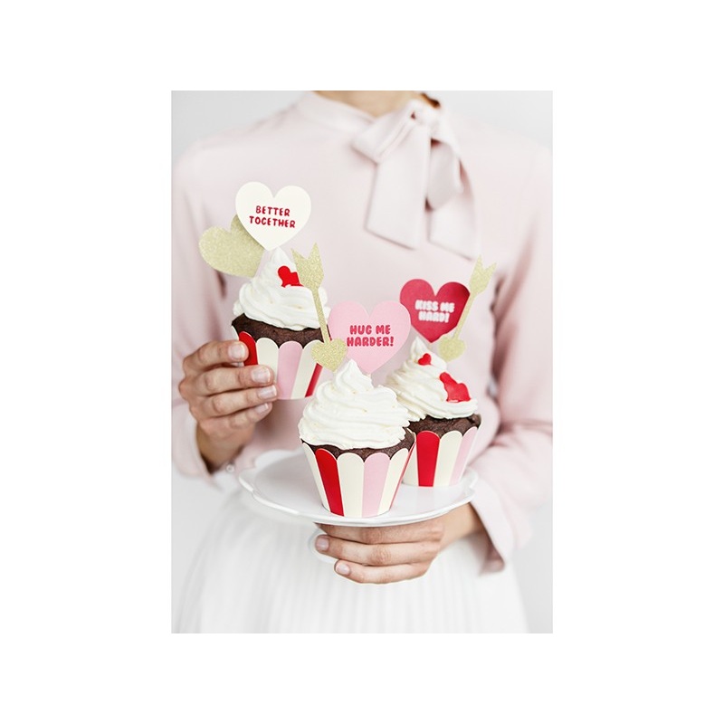 6 cupcake sticks Sweet Love 11cm