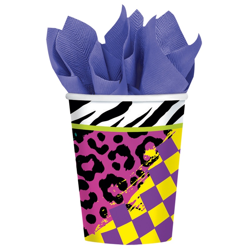 8 80s paper cups Be Colorful 266ml