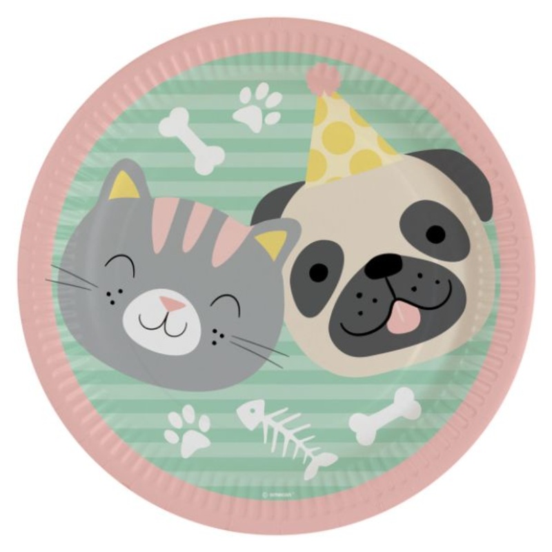 8 paper plates Happy Animals 23cm