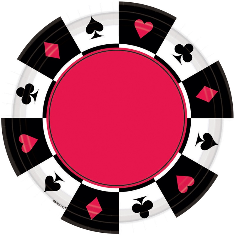 8 paper plates Partytime Casino 17.7cm