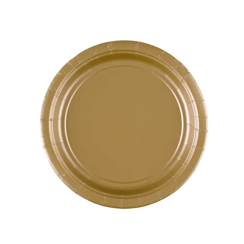 8 paper plates Partytime Gold 17.7cm