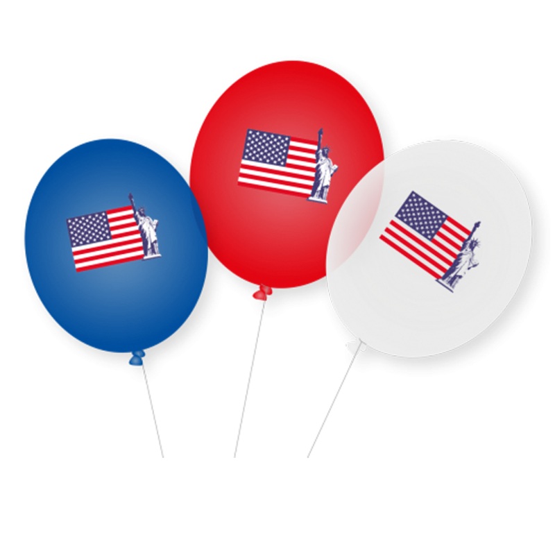 8 USA stick balloons New York 28cm