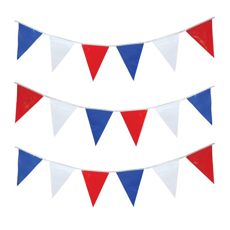 Blue-red-white pennant chain 15m