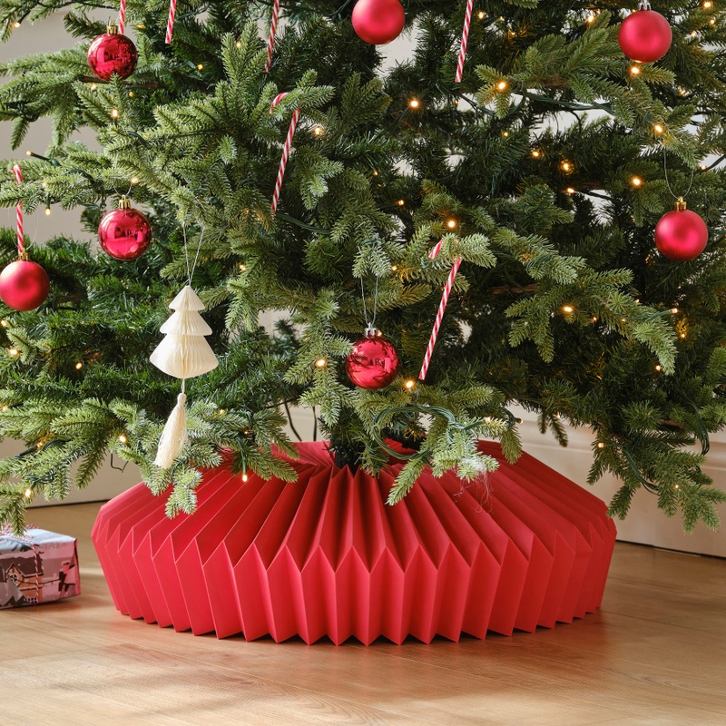 Eco Honeycomb Christmas Tree Base Red 50cm
