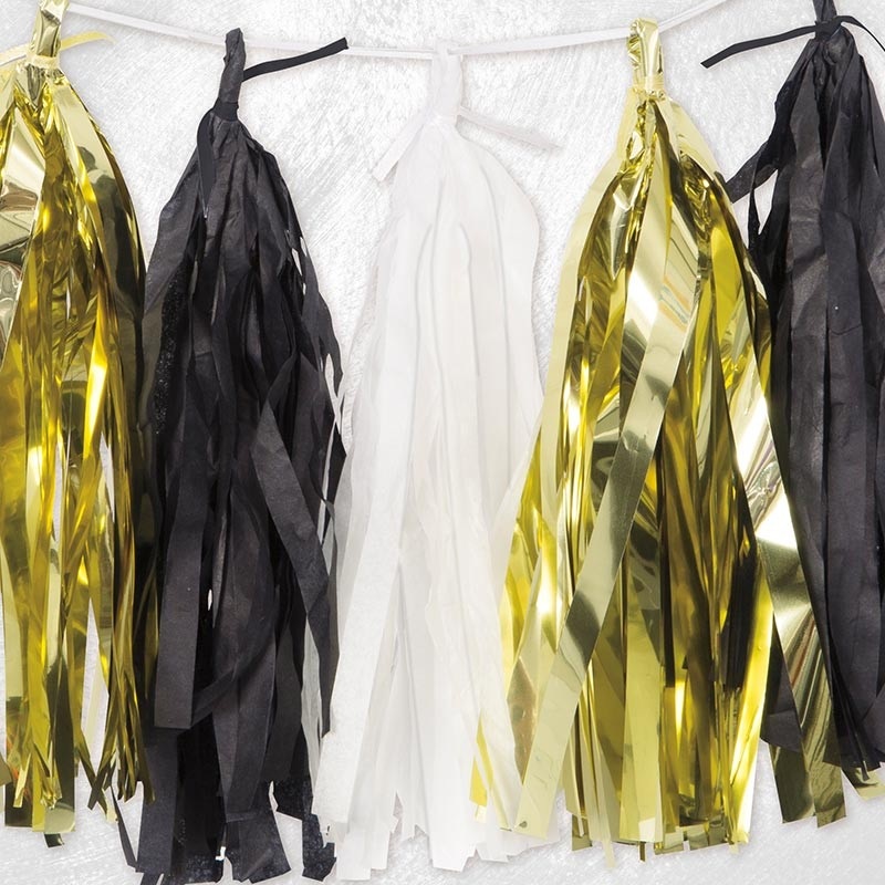 Gold black garlands tassels 274cm