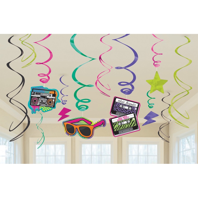 I Love The 80s swirl hanging decoration
