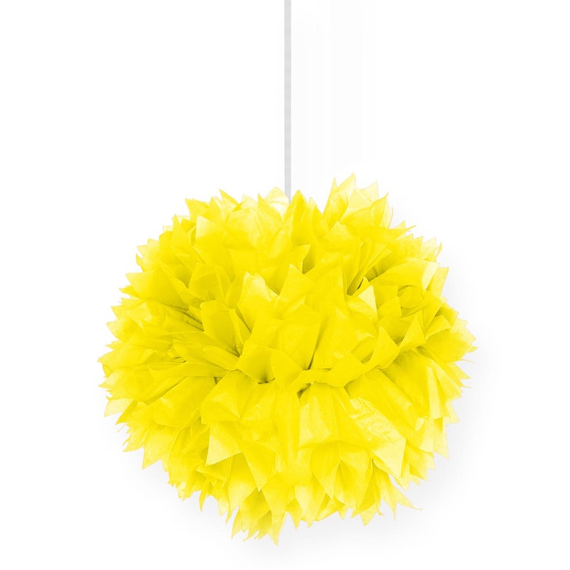 Neon yellow deco ball pompom 30cm