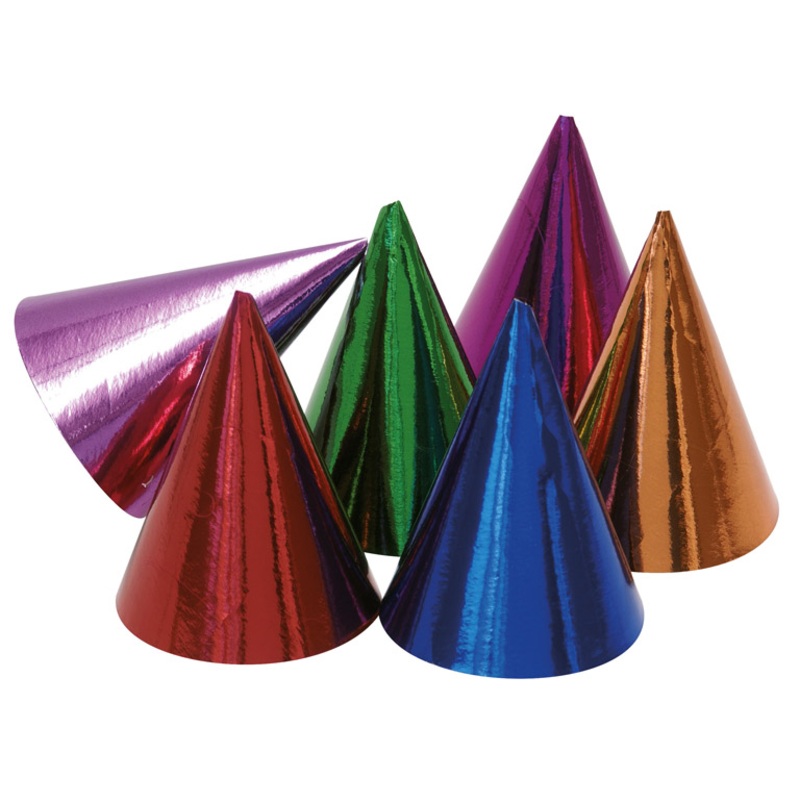 10 colorful cone party cones
