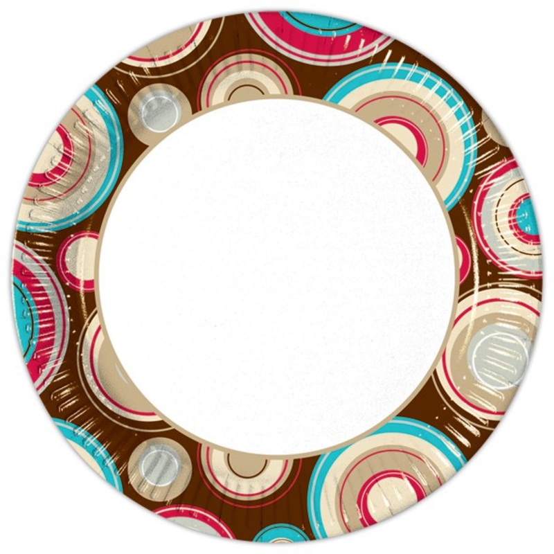 10 ethnic party paper plates 23cm
