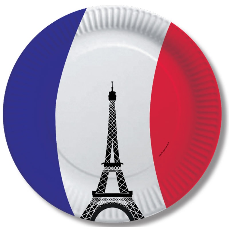 10 France party plates 23cm