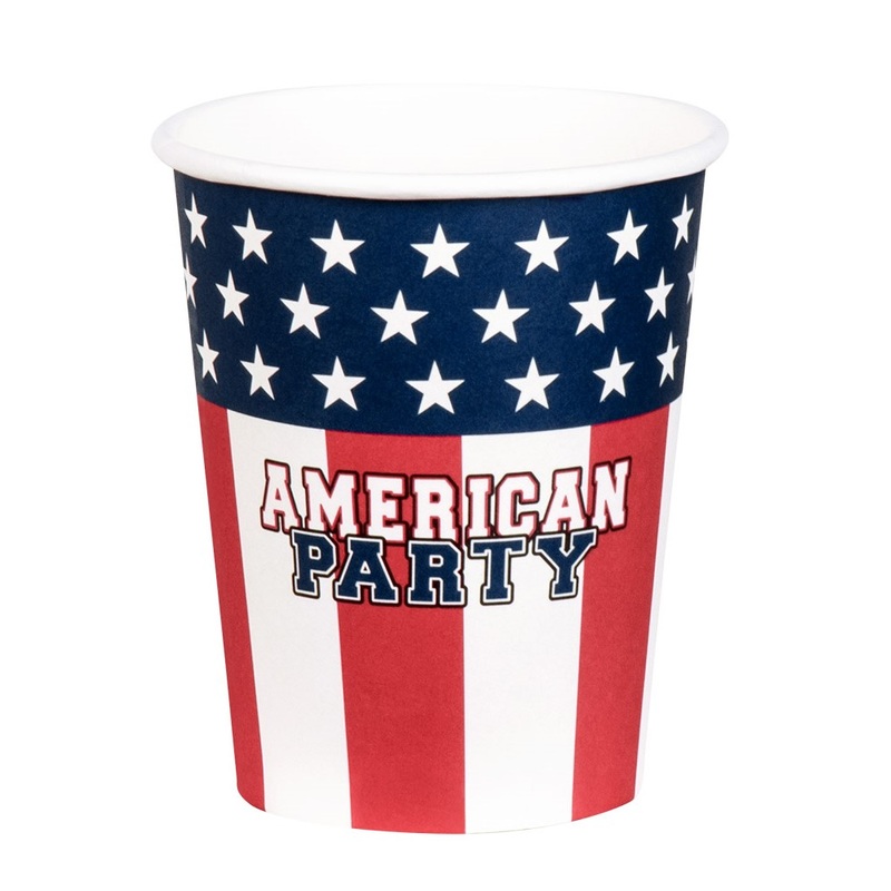 10 paper cups Stars and Stripes 250ml