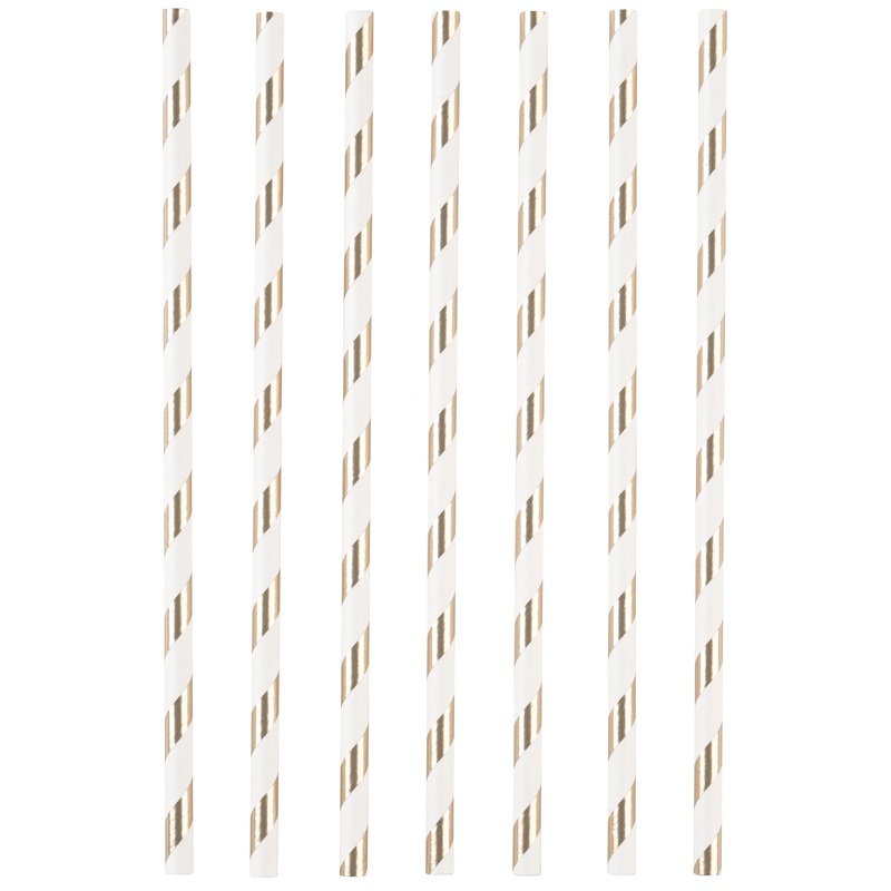 12 Little love straws gold 19.7cm